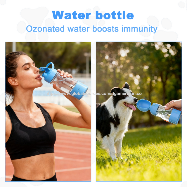Hundewasserflasche mit Ozonreinigung und Sterilisation, tragbare Welpen-Trinkschale, tragbarer Haustier-Wasserspender, Geschenk für Hunde zum Spazierengehen und Wandern
