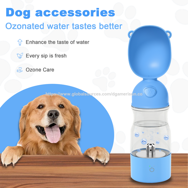 Hundewasserflasche mit Ozonreinigung und Sterilisation, tragbare Welpen-Trinkschale, tragbarer Haustier-Wasserspender, Geschenk für Hunde zum Spazierengehen und Wandern