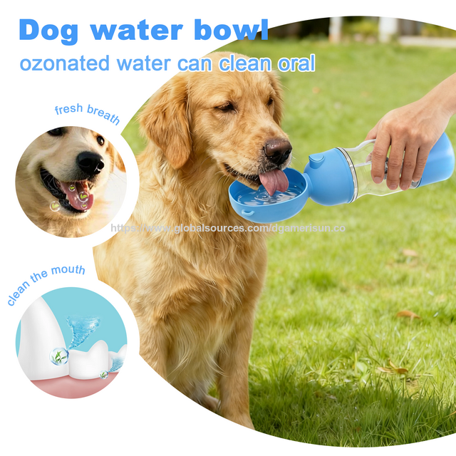 Hundewasserflasche mit Ozonreinigung und Sterilisation, tragbare Welpen-Trinkschale, tragbarer Haustier-Wasserspender, Geschenk für Hunde zum Spazierengehen und Wandern