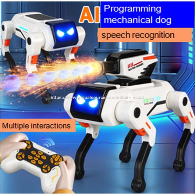 Perro mecánico de programación con IA, interacción múltiple, reconocimiento de voz, edad adecuada para niños de 6 años o más, venta al por mayor