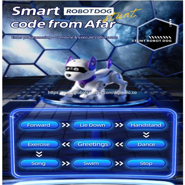 Perro mecánico de programación con IA, interacción múltiple, reconocimiento de voz, edad adecuada para niños de 6 años o más, venta al por mayor