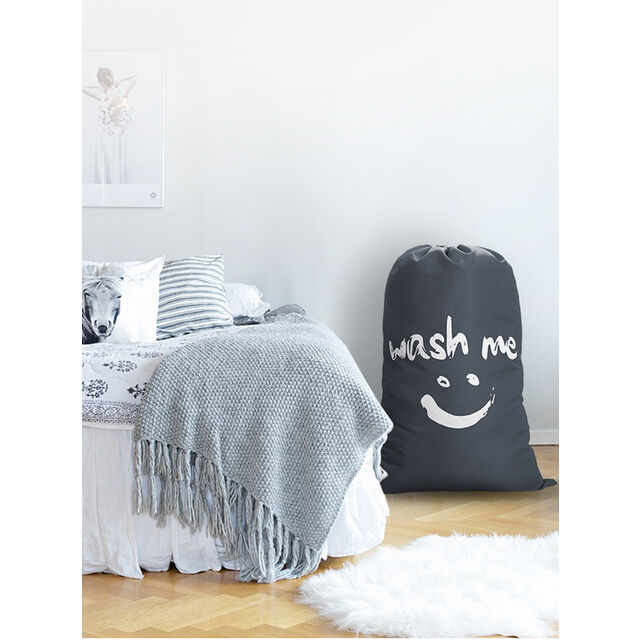 Tas Laundry Serut Cetak 76 cm x 101 cm untuk Menyimpan Pakaian, Selimut, Sprei