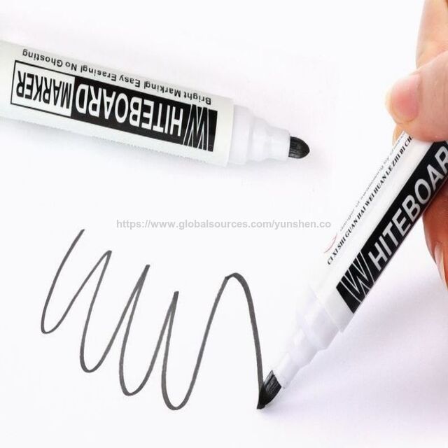 Precio de fábrica negro rojo azul desechable punta grande borrable marcador de pizarra recargable tinta material plástico