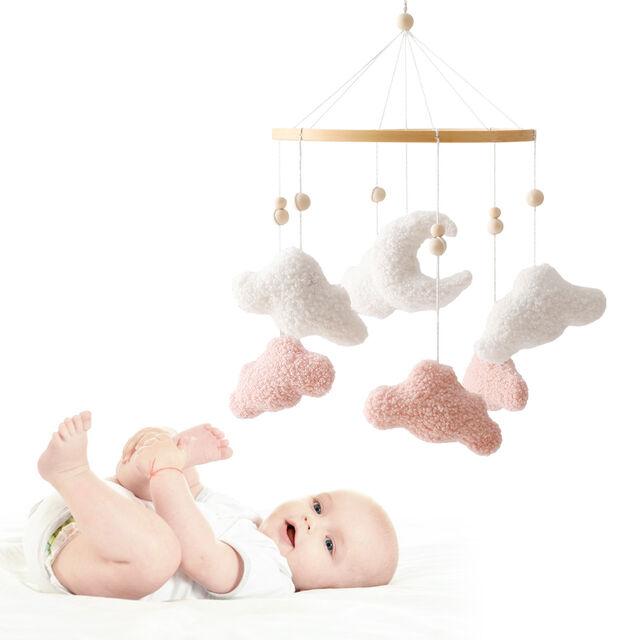 Móvil para Cuna de Bebé, Móvil de Guardería con Diseño de Estrella y Luna para Niños y Niñas