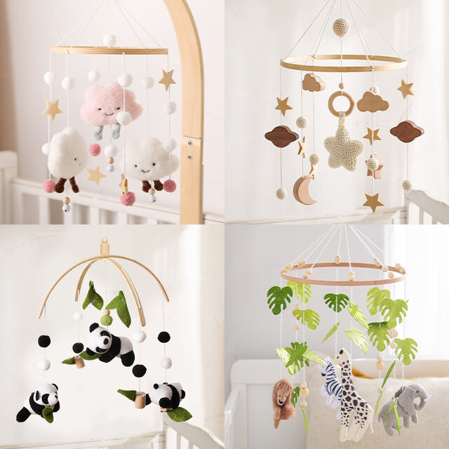 Móvil para Cuna de Bebé, Móvil de Guardería con Diseño de Estrella y Luna para Niños y Niñas