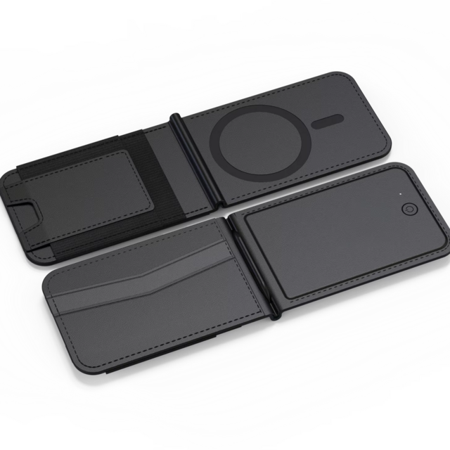 Find My Wallet 2-in-1 Magnetisches Air Label Leder Brieftasche ID-Fach Verstellbarer Halterungsclip