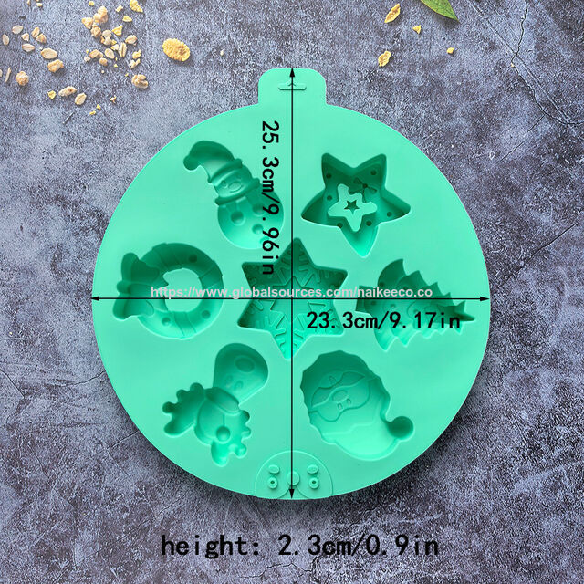 Molde de Natal Personalizado de Tamanho Grande para Assar Mini Bolos com Árvore de Natal, Papai Noel, Boneco de Neve - Molde de Silicone para Bolo