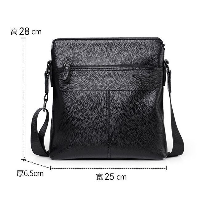 Sac bandoulière en cuir véritable pour hommes, sac à bandoulière en cuir de vachette pleine fleur, sac messager décontracté de grande capacité