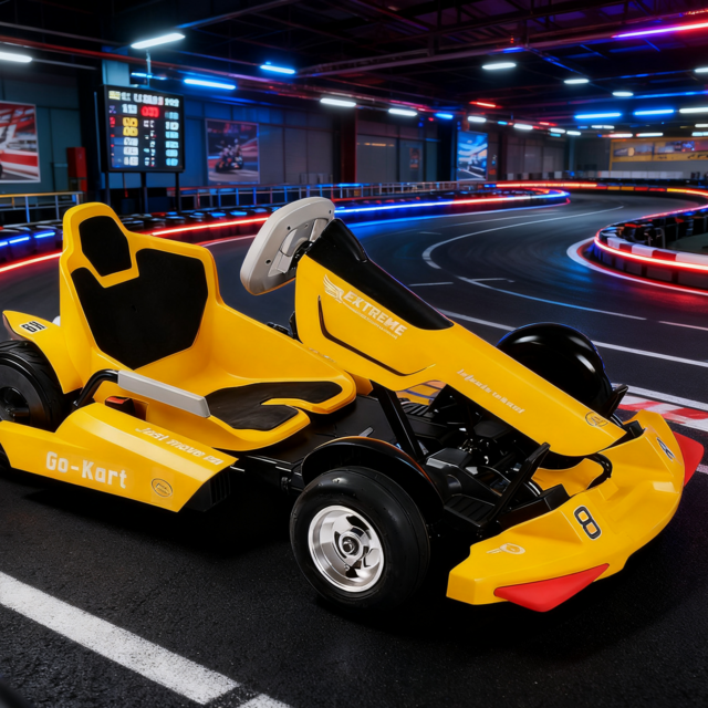 Go-Kart Eléctrico Personal Muy Recomendado, Motor Dual 350W*2, 3 Velocidades, Autonomía de 40-50km, para Niños y Adultos, Uso en Patio Trasero/Exterior
