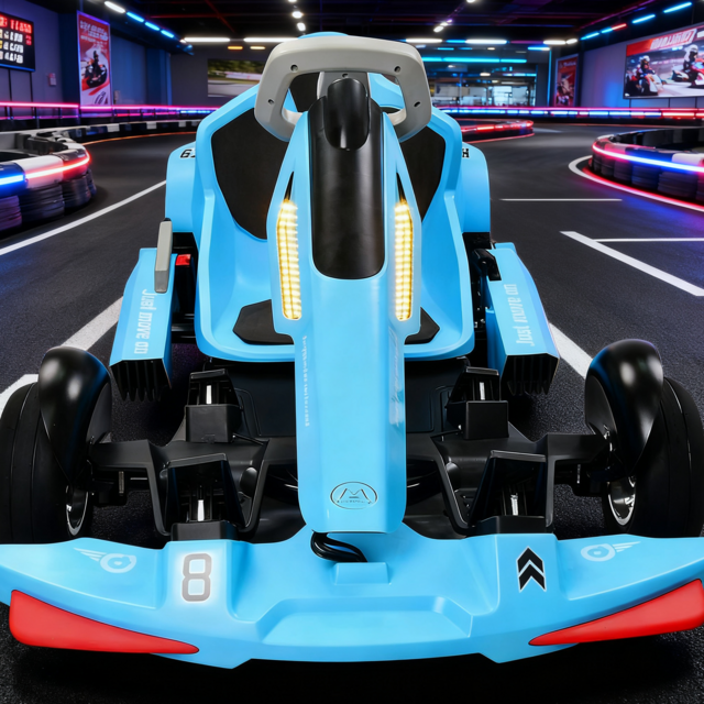 Go-Kart Eléctrico Personal Muy Recomendado, Motor Dual 350W*2, 3 Velocidades, Autonomía de 40-50km, para Niños y Adultos, Uso en Patio Trasero/Exterior