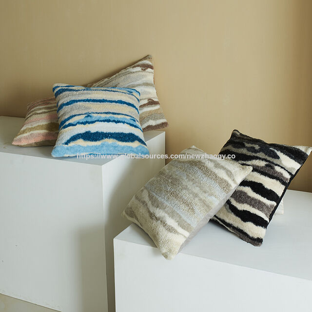 Fundas de Cojín de Lana Corta Súper Suave Estilo Boho, Fundas de Almohada Decorativas con Textura Naranja Taupe