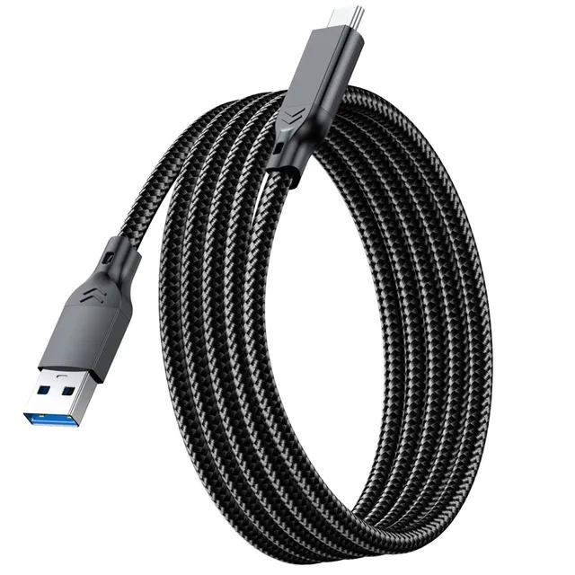 Cable USB 3.2 / 3.1 Gen2 de 10 Gbps USB-A a Tipo C, Cable de Transferencia de Datos USB-C, Carga Rápida QC 3.0 de 60W para HUB USB, Caja SSD, Cable