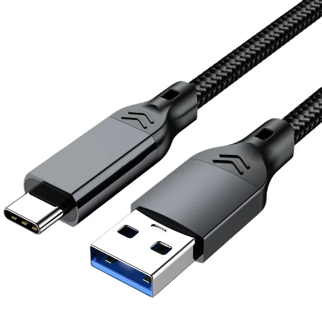 Cable USB 3.2 / 3.1 Gen2 de 10 Gbps USB-A a Tipo C, Cable de Transferencia de Datos USB-C, Carga Rápida QC 3.0 de 60W para HUB USB, Caja SSD, Cable
