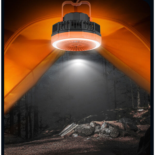 Ventilador de Camping Recargable de 20000mAh con Luz LED, Ventilador Portátil para Tienda de Campaña con Linterna y Gancho para Colgar, Ideal para Camping