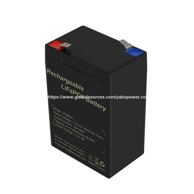 YABO Bateria Recarregável LifePO4 6.4V, 2000 Ciclos, Substituição de Chumbo-Ácido, 6 Volts, 6V 6Ah, Bateria Selada