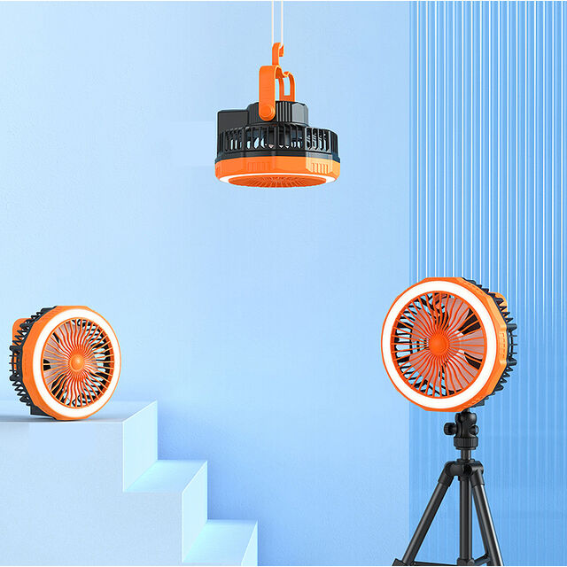 Ventilador de Camping Recargable de 20000mAh con Luz LED, Ventilador Portátil para Tienda de Campaña con Linterna y Gancho para Colgar, Ideal para Camping