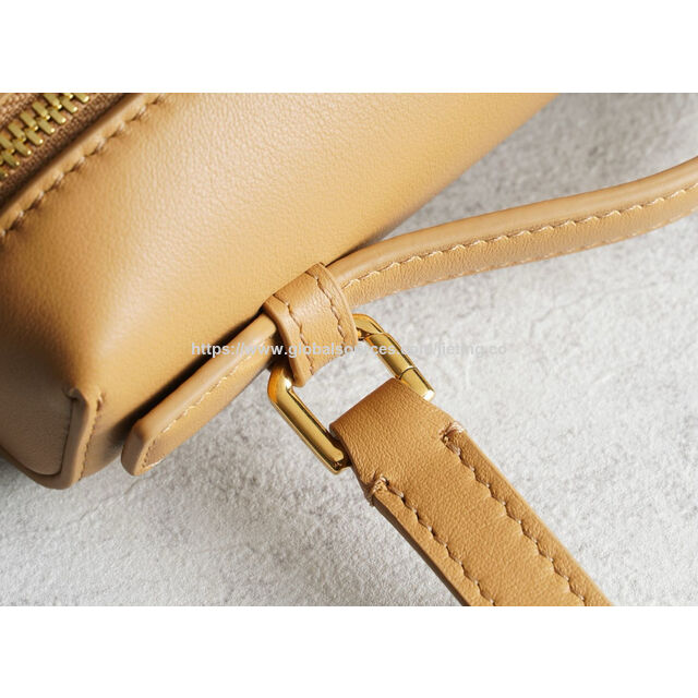 Factory supply woven bag trimmed with genuine leather