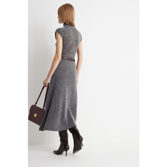 Robe Longue en Tricot de Laine Cachemire d'Hiver Personnalisée de Haute Qualité pour Femme - Robe Maxi Ajustée en Tricot