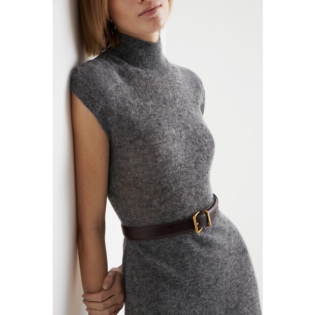 Robe Longue en Tricot de Laine Cachemire d'Hiver Personnalisée de Haute Qualité pour Femme - Robe Maxi Ajustée en Tricot