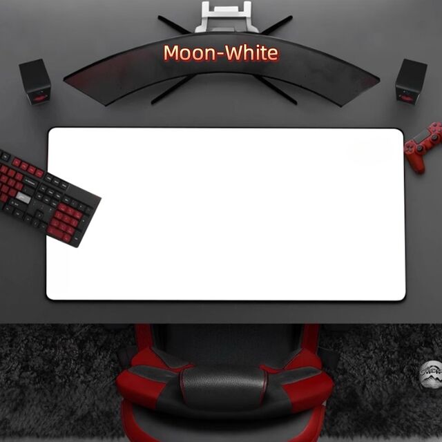 Tapis de souris gaming en verre trempé avec logo - Tapis de souris pour ordinateur de bureau - Tapis de clavier