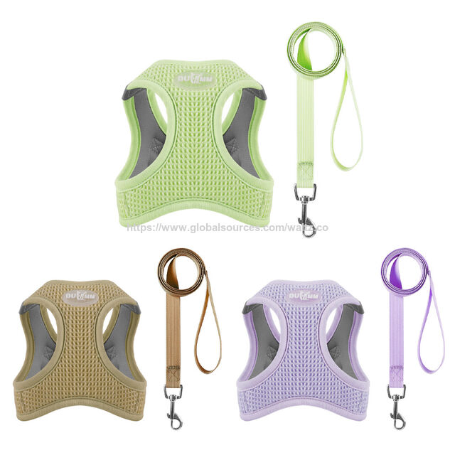 Nuevo arnés ajustable para gatos y perros pequeños con diseño de panal, colores brillantes y fácil de poner