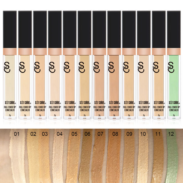 Corretivo Ajustável de Cor com Cobertura Total - Alto Pigmento para Marcas de Acne e Manchas, 12 Cores, Longa Duração, Cruelty-Free e Vegano