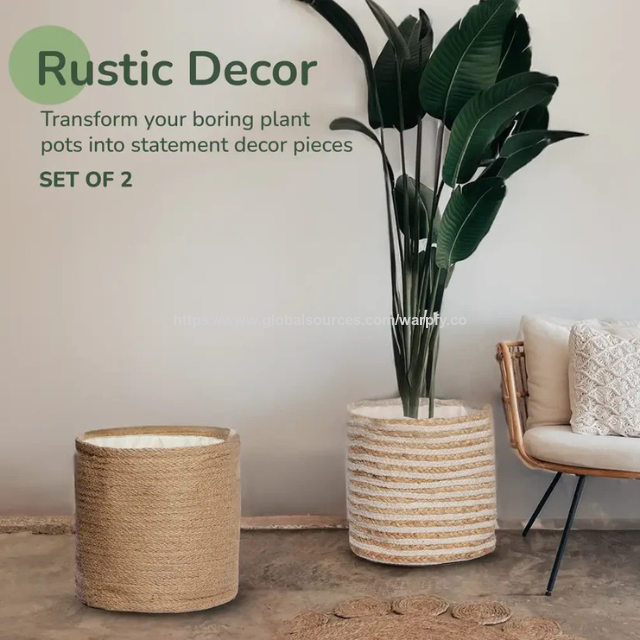 Ensembles de jardinières en jute gigognes personnalisables à prix d'usine (ensemble de 2 et 3) - Paniers durables écologiques fabriqués par ODM/OEM