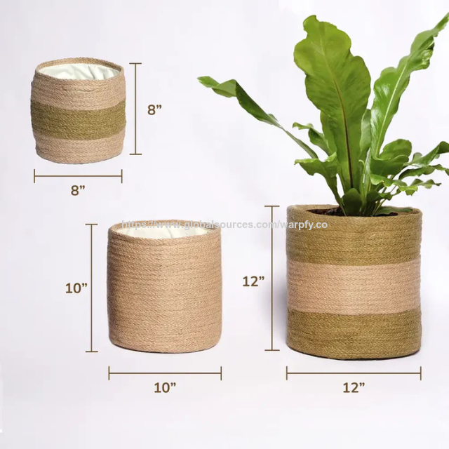 Ensembles de jardinières en jute gigognes personnalisables à prix d'usine (ensemble de 2 et 3) - Paniers durables écologiques fabriqués par ODM/OEM