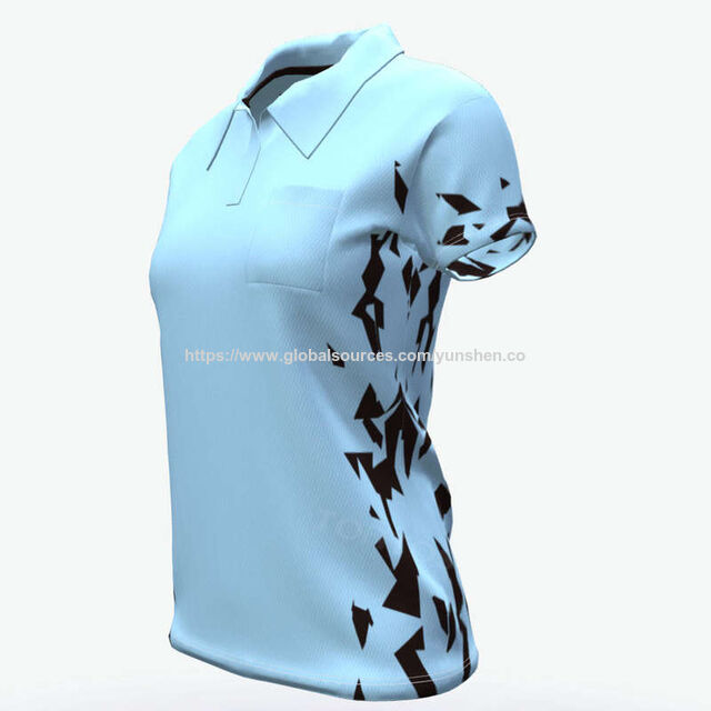 T-shirt Polo de Golf pour Femme en Polyester de Haute Qualité avec Broderie et Impression, Respirant, Manches Courtes, Sublimation Imprimée pour Femme