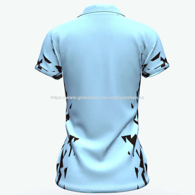 T-shirt Polo de Golf pour Femme en Polyester de Haute Qualité avec Broderie et Impression, Respirant, Manches Courtes, Sublimation Imprimée pour Femme