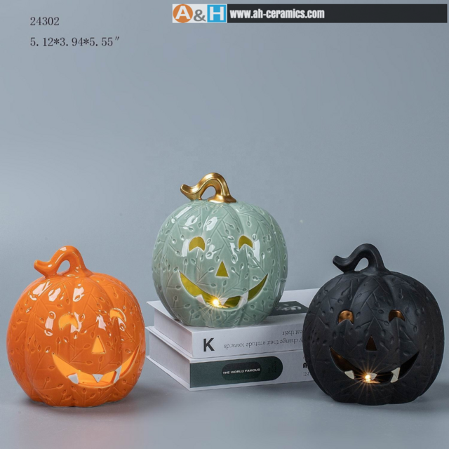 Halloween-Geschenk, Feiertagsdekoration, Keramikkürbis für Wohnkultur, Tisch für Ernte und Halloween