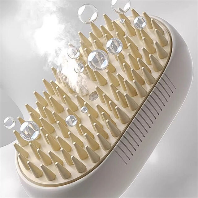 Brosse Vapeur Rechargeable pour Chat avec Sérum Sans Rinçage, Auto-Nettoyante, Peigne pour Animaux de Compagnie pour le Nettoyage des Chats et des Chiens