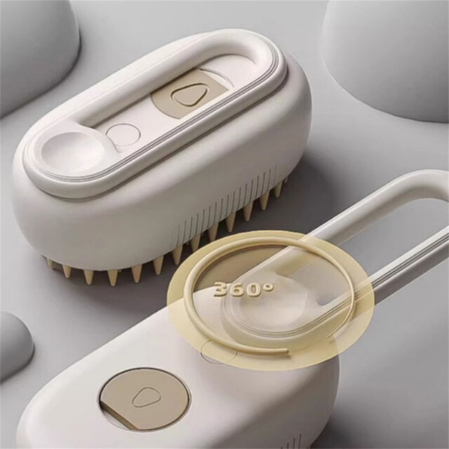 Brosse Vapeur Rechargeable pour Chat avec Sérum Sans Rinçage, Auto-Nettoyante, Peigne pour Animaux de Compagnie pour le Nettoyage des Chats et des Chiens