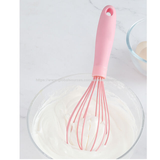 Novo batedor de creme 2024, misturador de creme de ovo e manteiga, batedor de silicone para misturar, ferramentas de panificação, conjunto de batedores com cabo de plástico