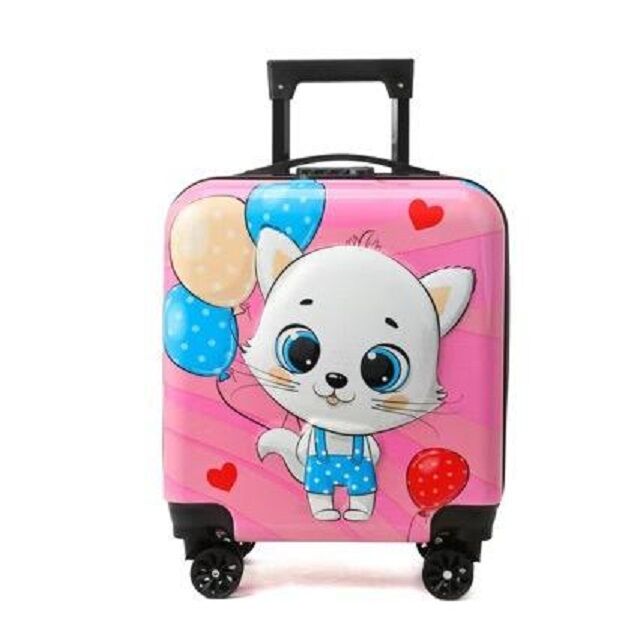 Equipaje de 4 Ruedas Duradero y de Moda Chic, Maleta Adorable con Diseño de Animales para Niños, Maleta Giratoria, Equipaje Infantil de Viaje con Carcasa Dura