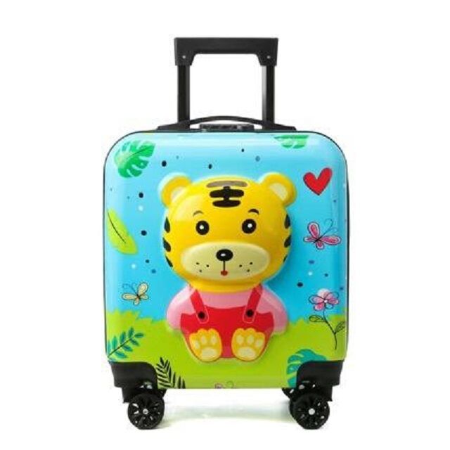 Equipaje de 4 Ruedas Duradero y de Moda Chic, Maleta Adorable con Diseño de Animales para Niños, Maleta Giratoria, Equipaje Infantil de Viaje con Carcasa Dura