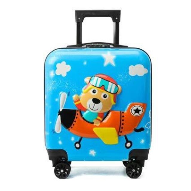 Equipaje de 4 Ruedas Duradero y de Moda Chic, Maleta Adorable con Diseño de Animales para Niños, Maleta Giratoria, Equipaje Infantil de Viaje con Carcasa Dura