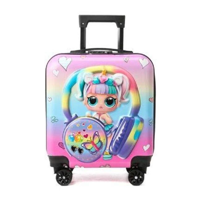 Equipaje de 4 Ruedas Duradero y de Moda Chic, Maleta Adorable con Diseño de Animales para Niños, Maleta Giratoria, Equipaje Infantil de Viaje con Carcasa Dura
