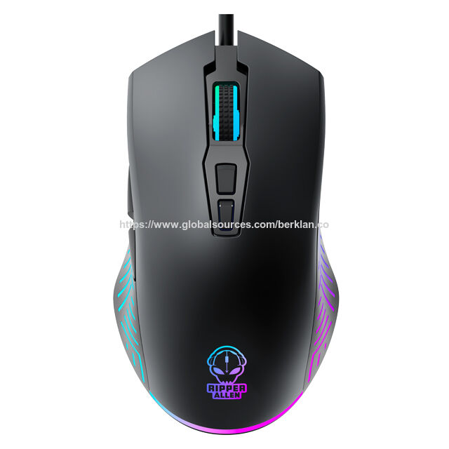ماوس ألعاب USB سلكي بإضاءة خلفية RGB رائجة البيع مع أزرار قابلة للتخصيص وبرامج بسيطة للاعبين في المكتب المنزلي