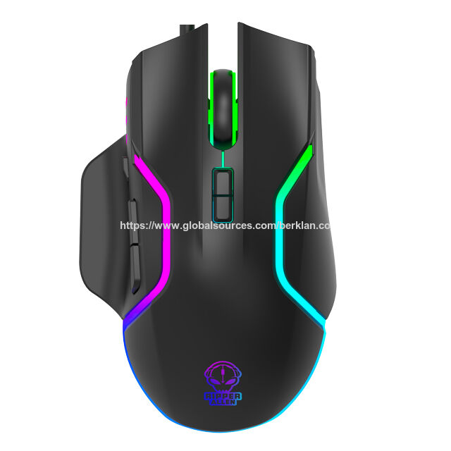 ماوس ألعاب RGB سلكي مع 8 مفاتيح قابلة للبرمجة، وإضاءة خلفية قابلة للتخصيص، وقبضة ABS مريحة محسنة لأجهزة الكمبيوتر المكتبية والمحمولة