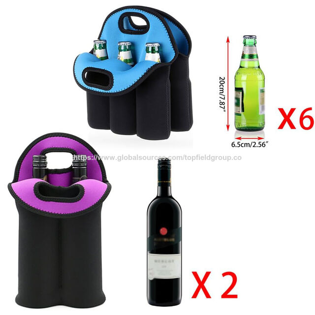 Bier Wasser Dosen Träger Tragetasche Flaschenhalter Reise Isoliert Wein Flasche Caddy Neopren Getränk Wein Wasser Tragetaschen Flaschenkühltasche