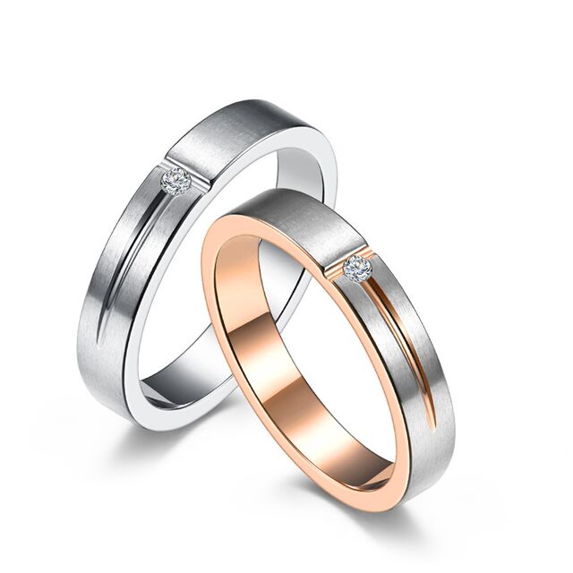 Minimalistischer Ring mit farbigem Zirkon, leichter Luxus, offener Ring aus Edelstahl, vergoldet, kreativ, vielseitig
