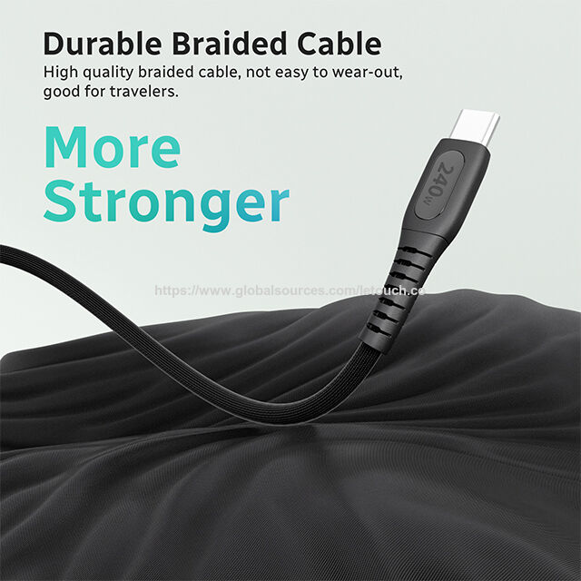 240W USB-C Fast Charging Cable by Le Touch, High-Speed Power Cord for Laptops, Phones and Power-Hungry Devices