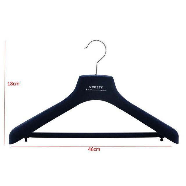 Perchas de Terciopelo para Niños de Venta Caliente, Negras, Antideslizantes, con Ganchos Dorados, Resistentes, para Trajes de Hombre, Perchas de Plástico Flock para Ropa