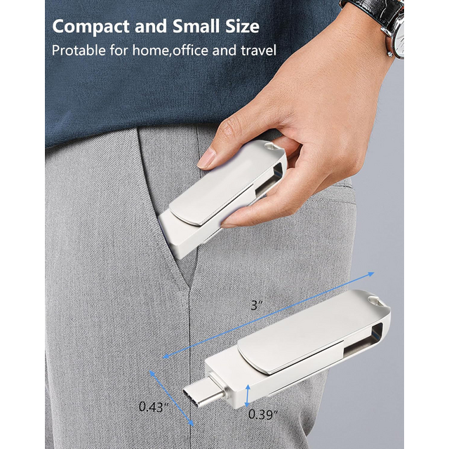 Clé USB 2 en 1 pour téléphones Android, Clé USB Pendrive de 16 Go à 512 Go