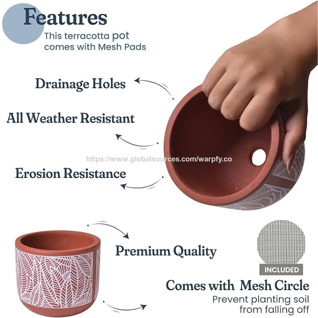 Pots de fleurs en terre cuite Boho personnalisables à prix d'usine - Pots d'intérieur et d'extérieur fabriqués par ODM/OEM pour une décoration moderne