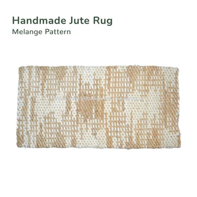 Tapis en jute durable personnalisé à prix usine, mélange jute-coton rayé 2' x 4', Vert/Marron pour entrée de cuisine, fabrication ODM/OEM