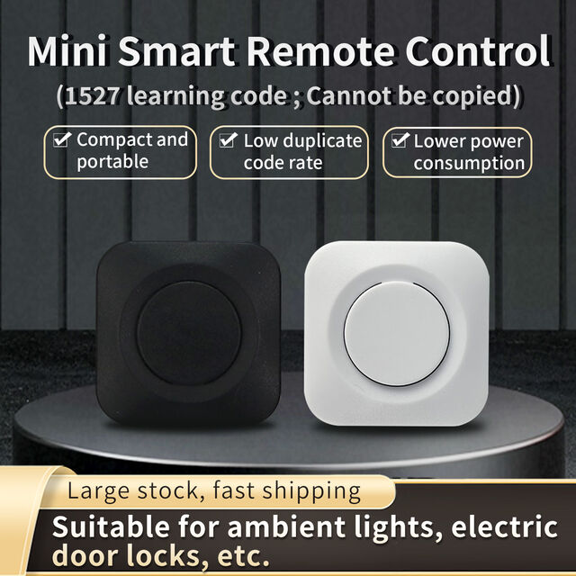 Interruptor de Control Remoto Inalámbrico de 1 Canal 433MHz RF Código de Aprendizaje Modos Momentáneo/Toggle Sistema para Puertas Garaje Hogar Largo Alcance
