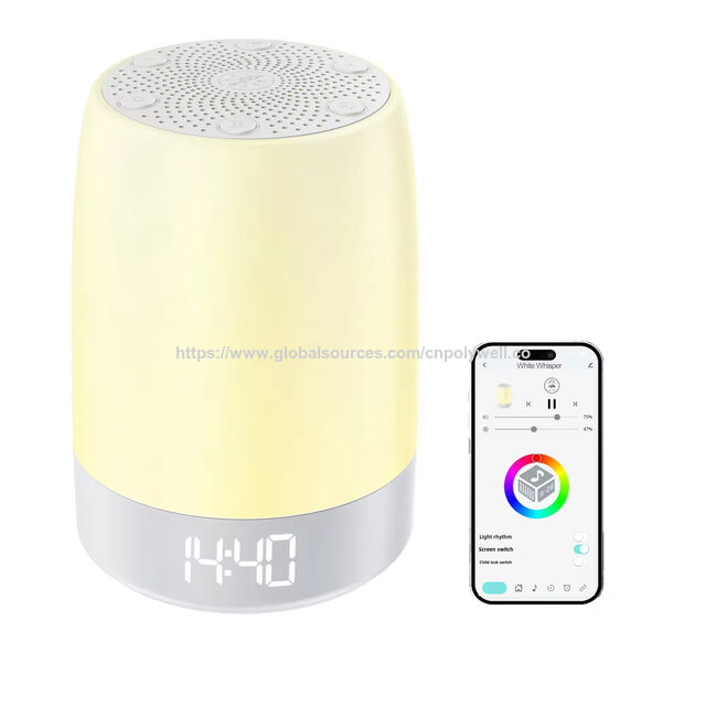 RGB Wiederaufladbares Nachtlicht mit Schlafüberwachung, 32 Beruhigende Klänge, Intelligente Einschlafhilfe, Bluetooth Lautsprecher, Instrument