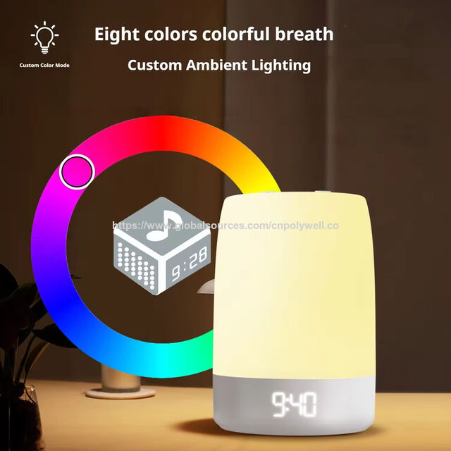 RGB Wiederaufladbares Nachtlicht mit Schlafüberwachung, 32 Beruhigende Klänge, Intelligente Einschlafhilfe, Bluetooth Lautsprecher, Instrument